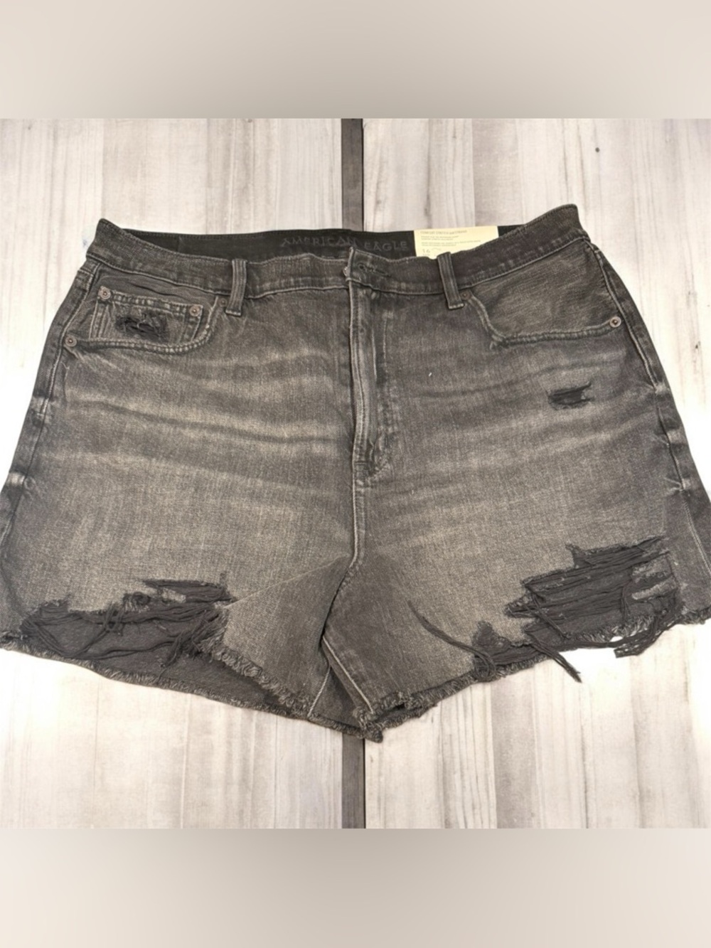 American Eagle Outfitters Distressed Black Jean Shorts